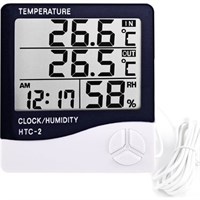 saat+ Termometre, Dijital Sıcaklık Ve Nem Ölçer-